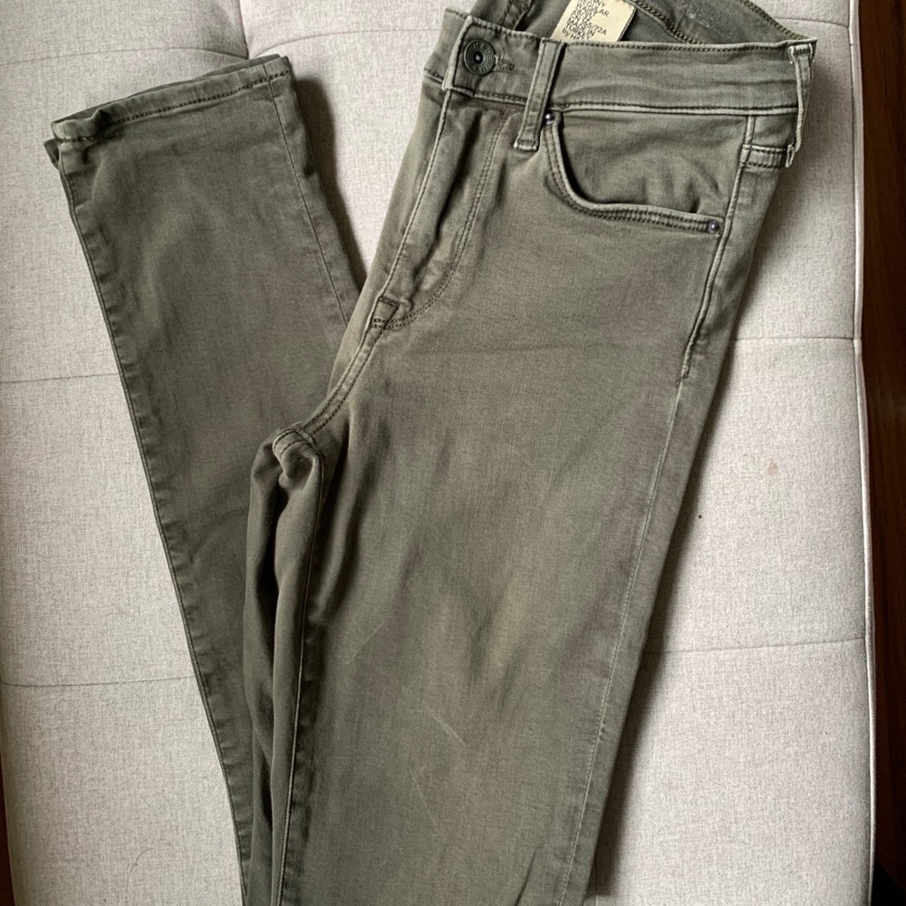 Army green skinny jeans